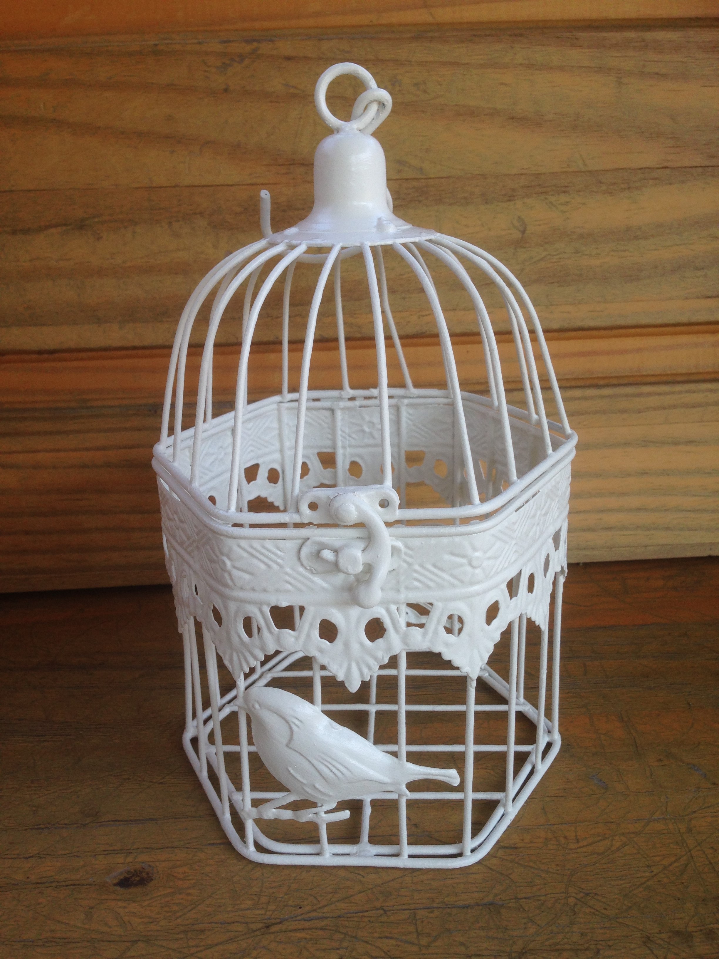 Cage oiseau blanche
