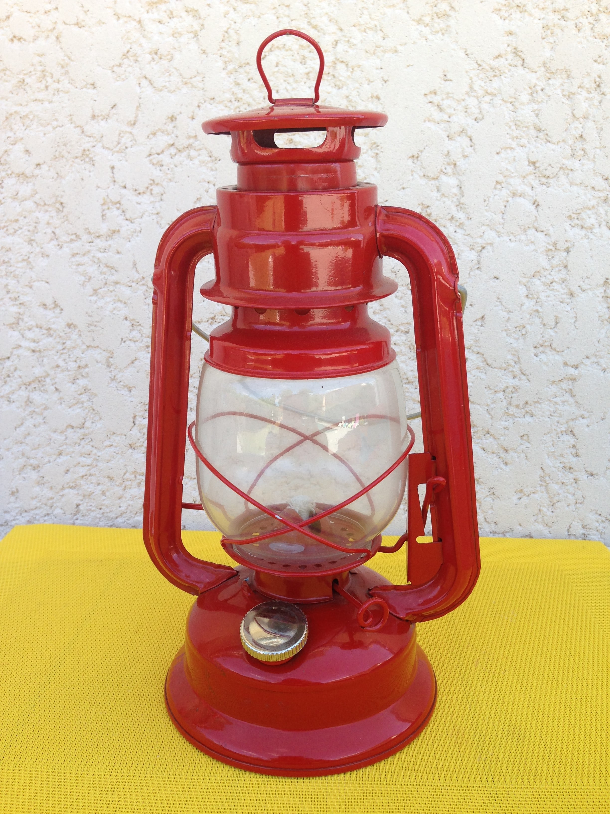 Lampe tempête rouge 27,5&nbspcm