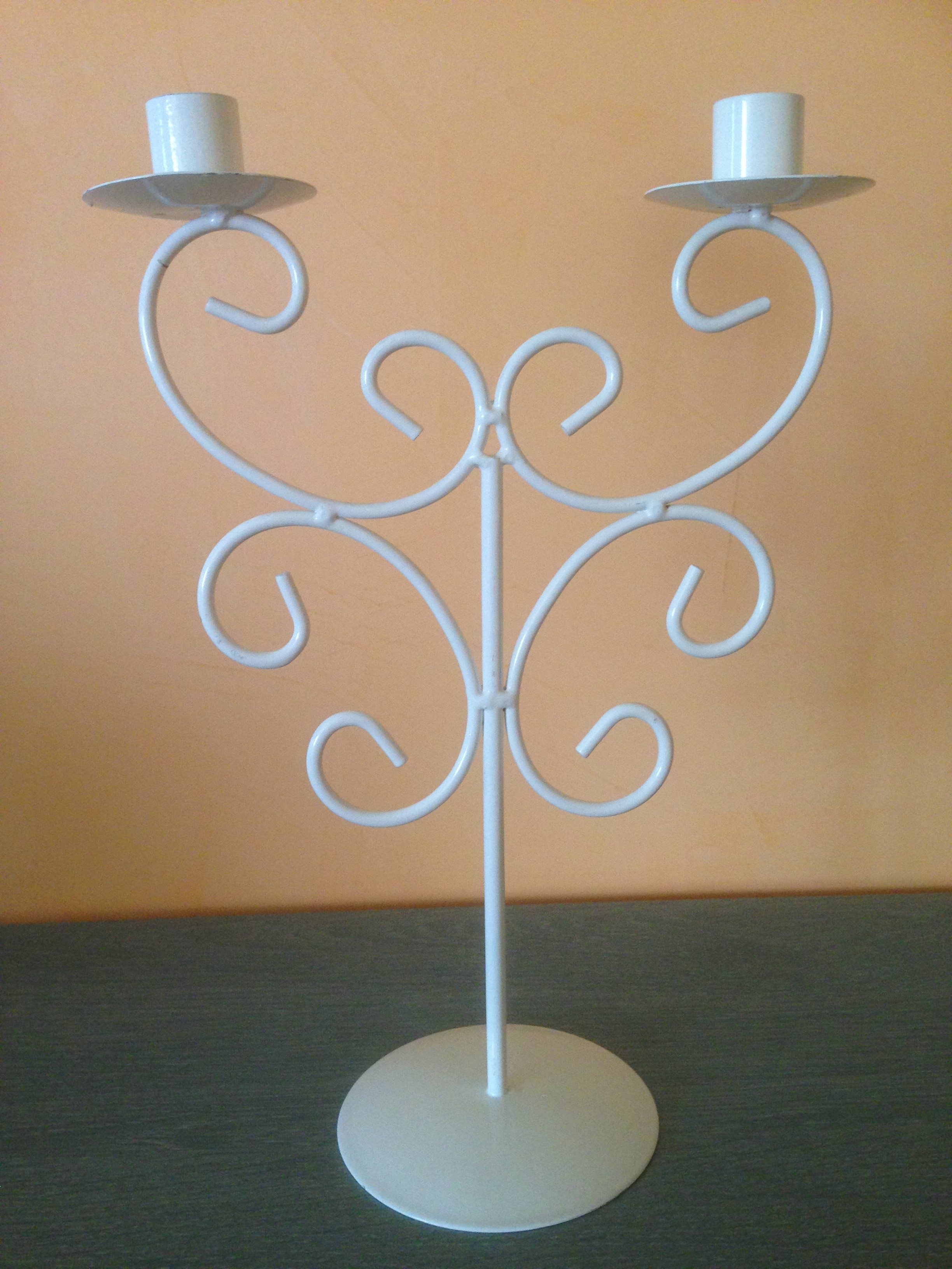 Chandelier de table blanc 2 branches