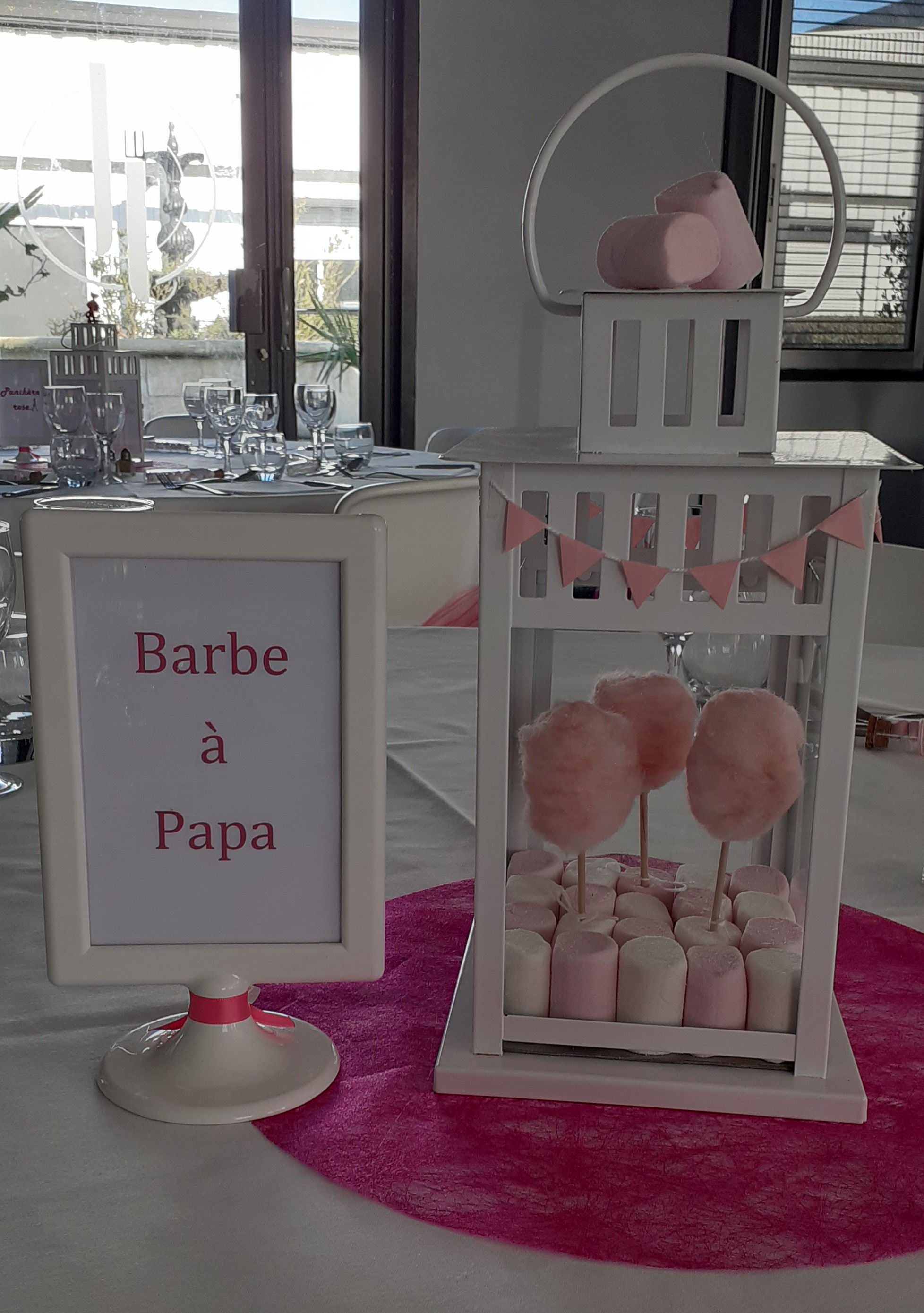 Centre de table barbe à papa