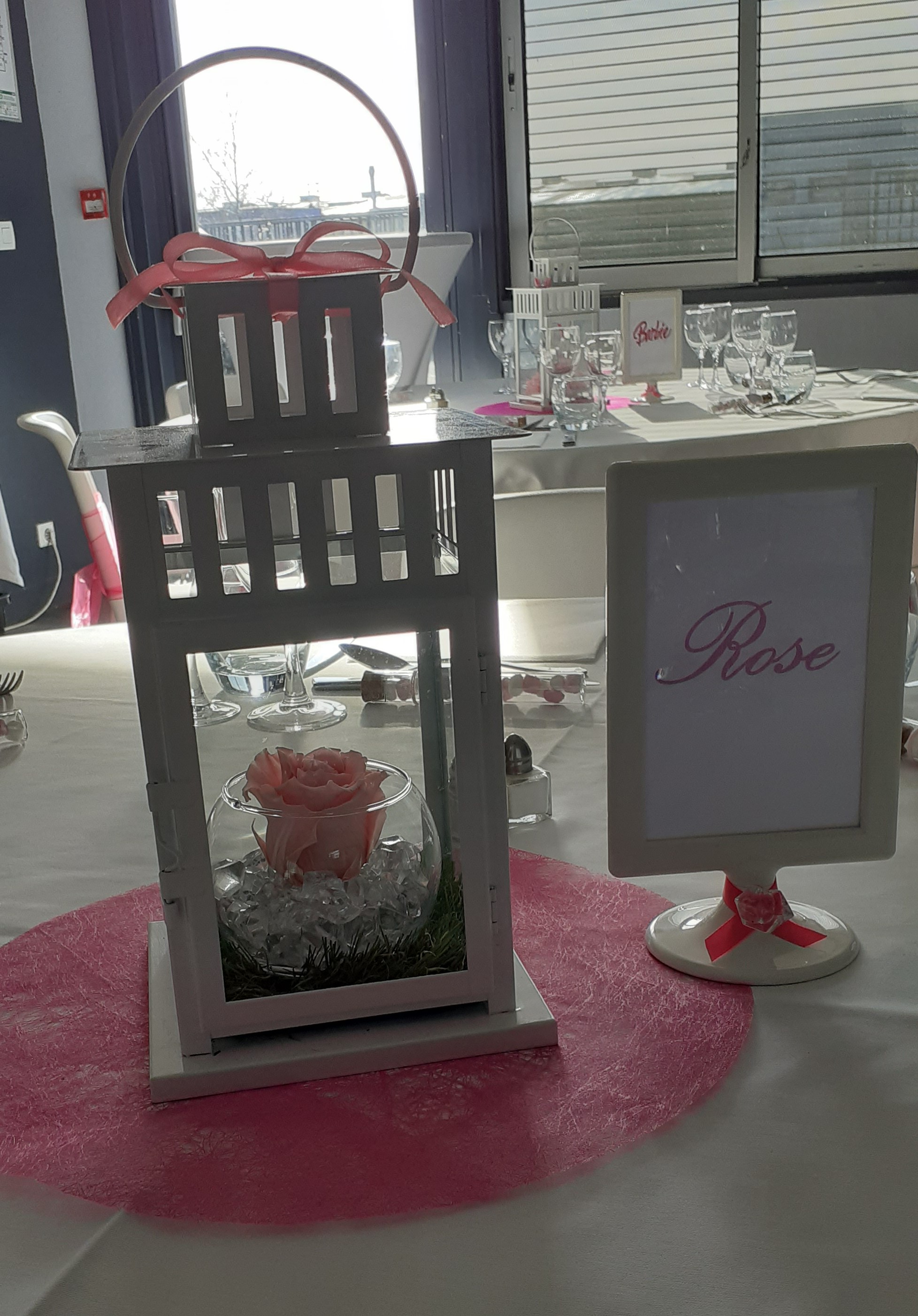 Centre de table rose